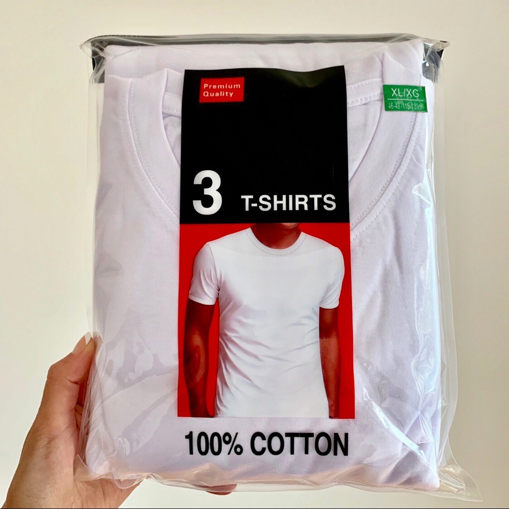 Marco Giovanni Men’s White 3 T-Shirts Size XL